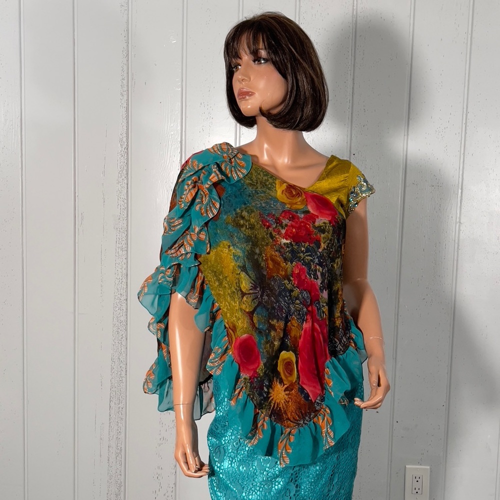 NWT Mair Boomie Women's Colorful Upcycled Sari Scarf